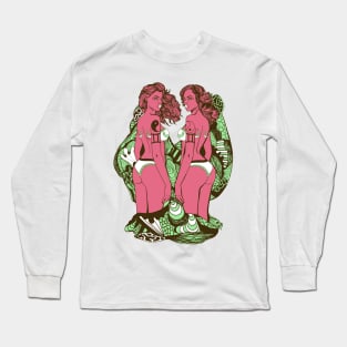 Pink Mint Gemini Beauty Long Sleeve T-Shirt